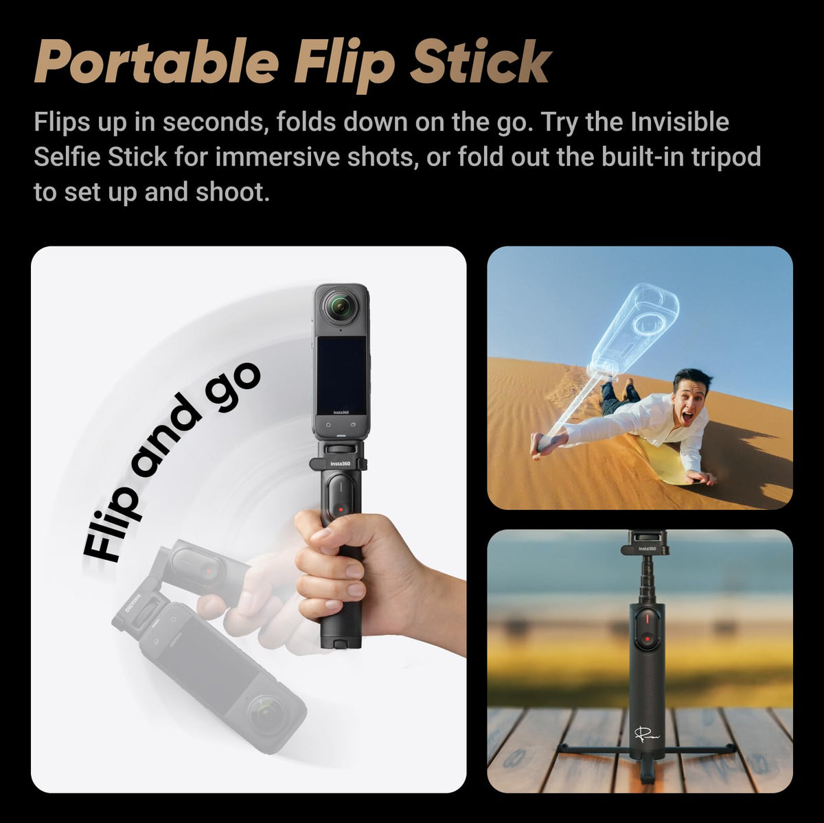 Insta360 X4 invisible selfie stick creates obstruction-free footage