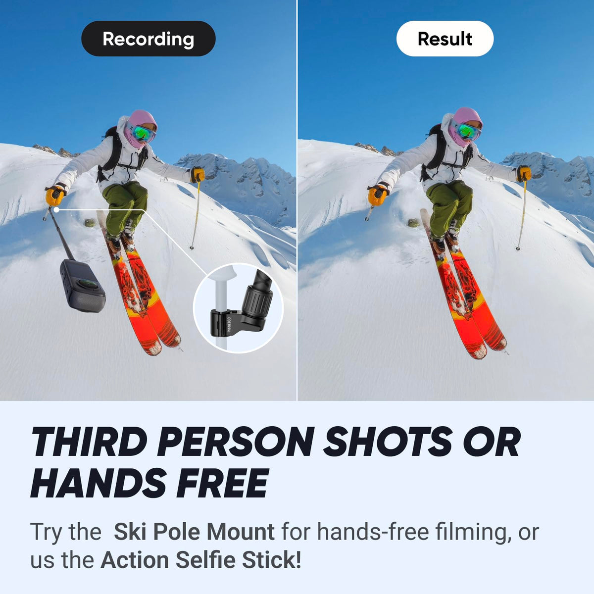 Insta360 X4 Ski Bundle includes removable lens guards for rugged use
