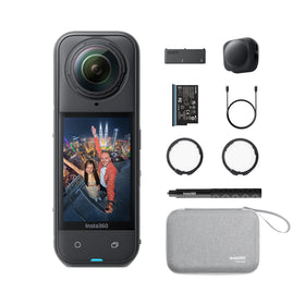 Insta360 X5 captures 8K 360° video with dual sensors for immersive detail.