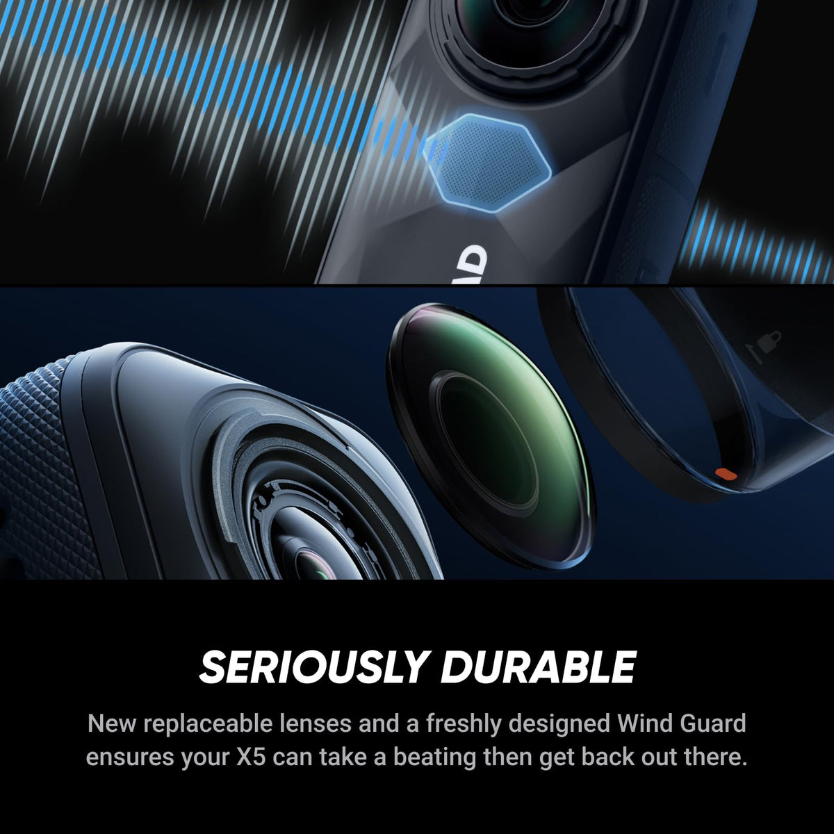 Insta360 X5 BMW Motorrad Edition wind guard improves voice clarity