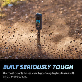 Insta360 X5 built-in wind guard reduces wind noise during outdoor shoots