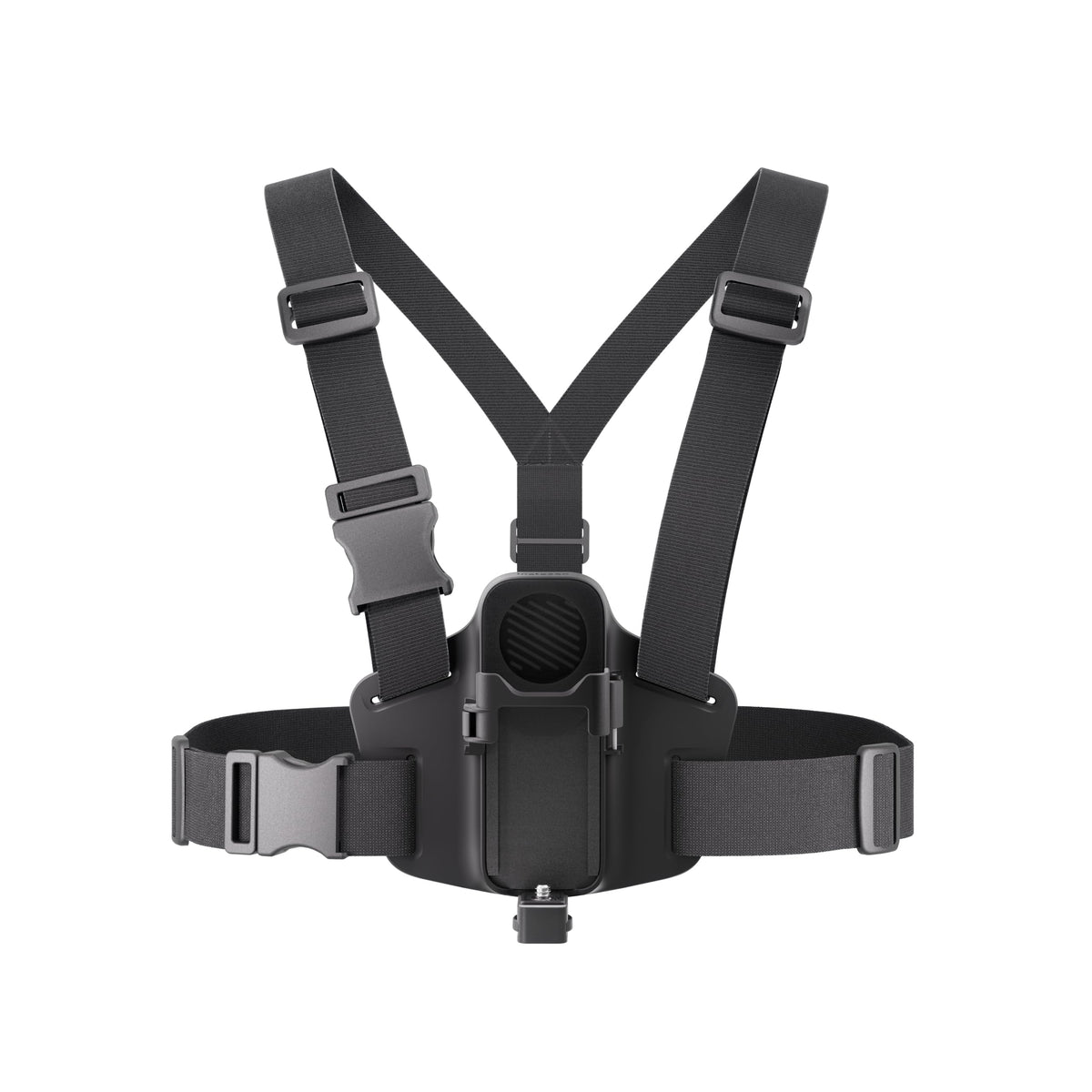Insta360 chest mount in use on mountain biking trail showing hands-free POV
