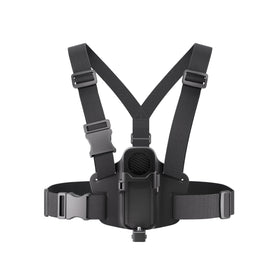 Insta360 chest mount in use on mountain biking trail showing hands-free POV