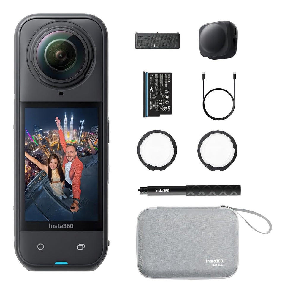 Insta360 X5 Essentials Bundle selfie stick enables stable, hands-free filming on the move.