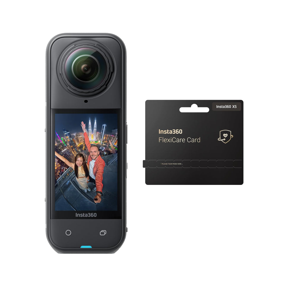Insta360 X5 FlexiCare Bundle showcases 8K 360 video for immersive adventures.