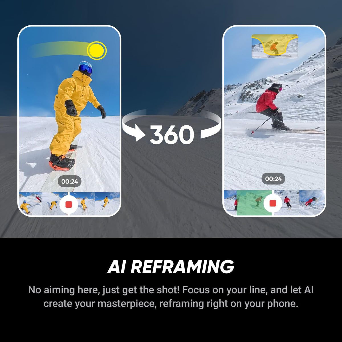 Insta360 X5 FlowState stabilization with 360° horizon for smooth action.