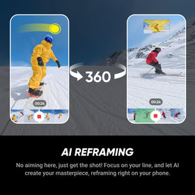 Insta360 X5 FlowState stabilization with 360° horizon for smooth action.