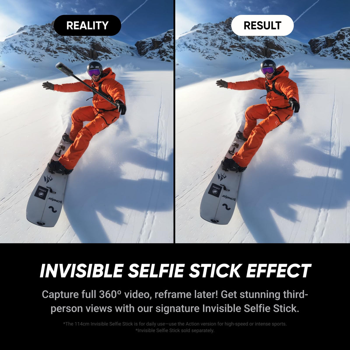 Insta360 X5 InstaFrame mode quickly creates ready-to-share flat videos.
