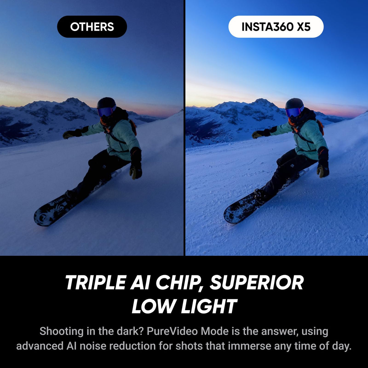 Insta360 X5 InstaFrame mode for instant share-ready video.