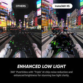 Insta360 X5 invisible selfie stick offers seamless third-person framing with no visible pole.