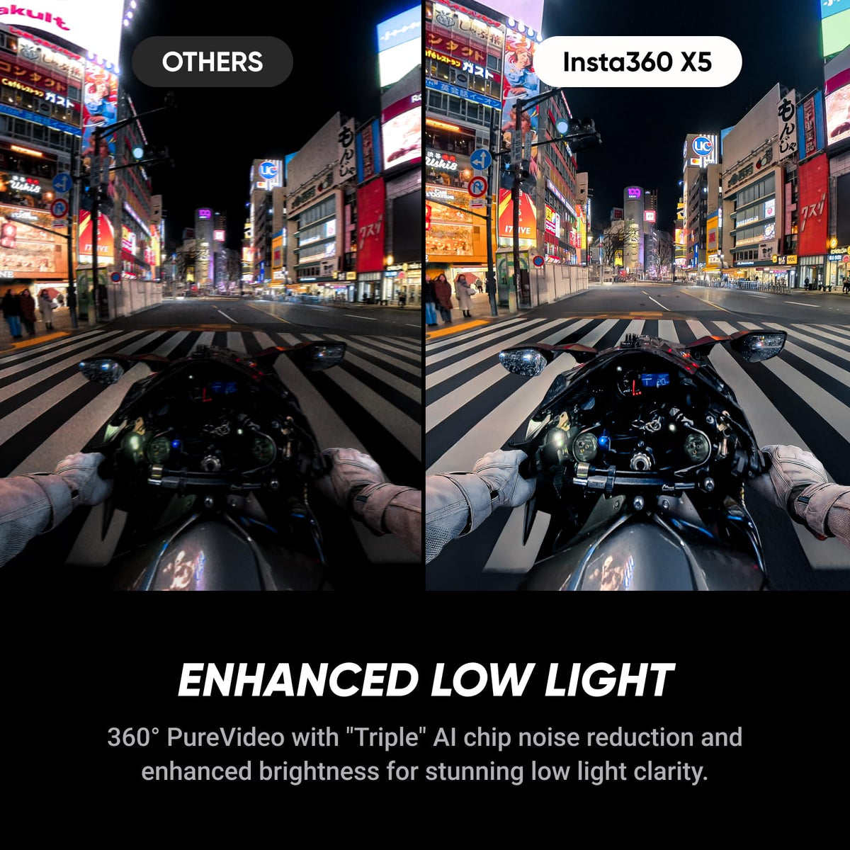 Insta360 X5 invisible selfie stick view offers clean 360° perspectives.