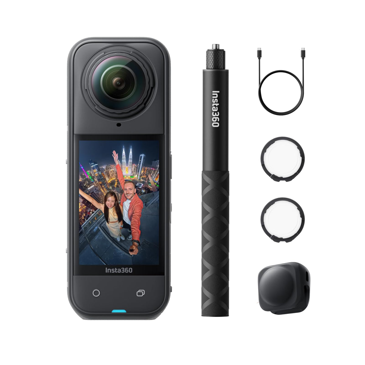 Insta360 X5 dual-sensor 8K 360° video for cinematic travel footage.