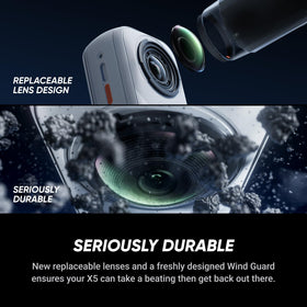 Insta360 X5 Satin White long battery life for extended shoots