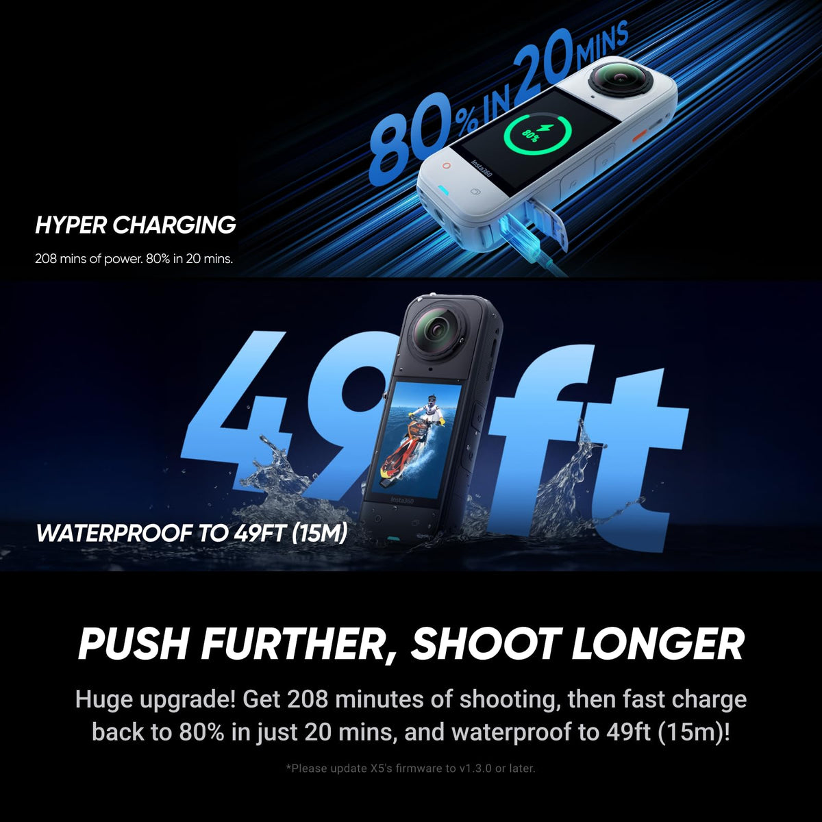 Insta360 X5 Satin White InstaFrame Mode for ready to share clips