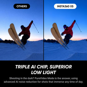 Insta360 X5 FlowState Stabilization keeps footage level during descents.