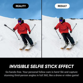Insta360 X5 waterproof up to 49ft for deep snow and water sports.