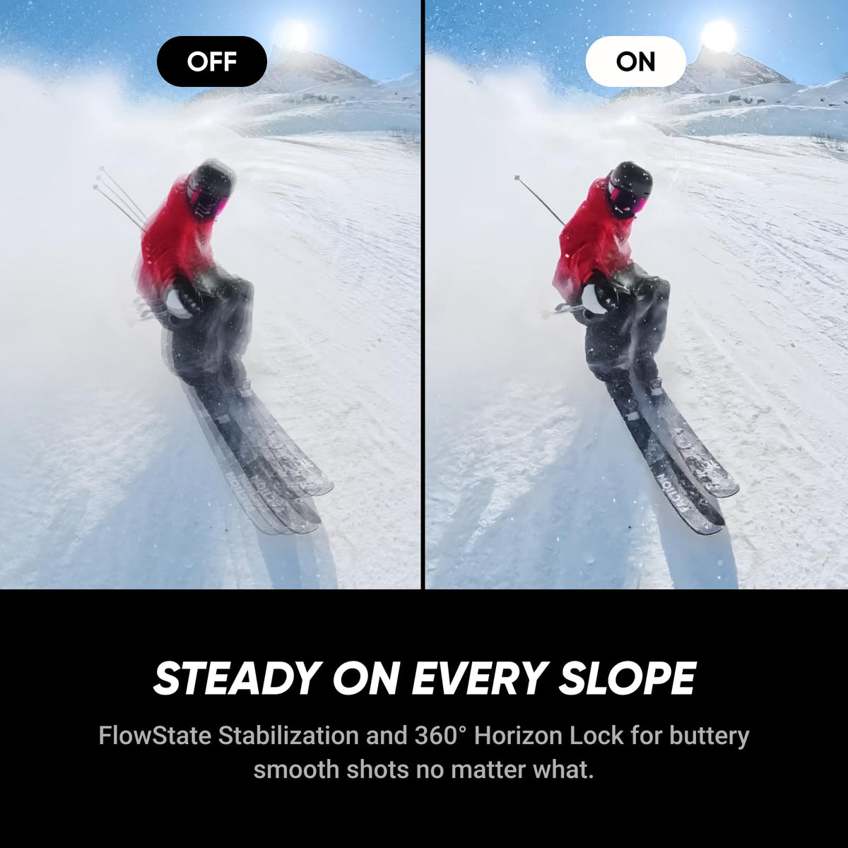 Insta360 X5 four-mic wind guard improves audio in windy conditions.