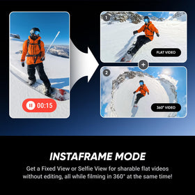 Insta360 X5 satin white waterproof housing enables use in rain or underwater environments.
