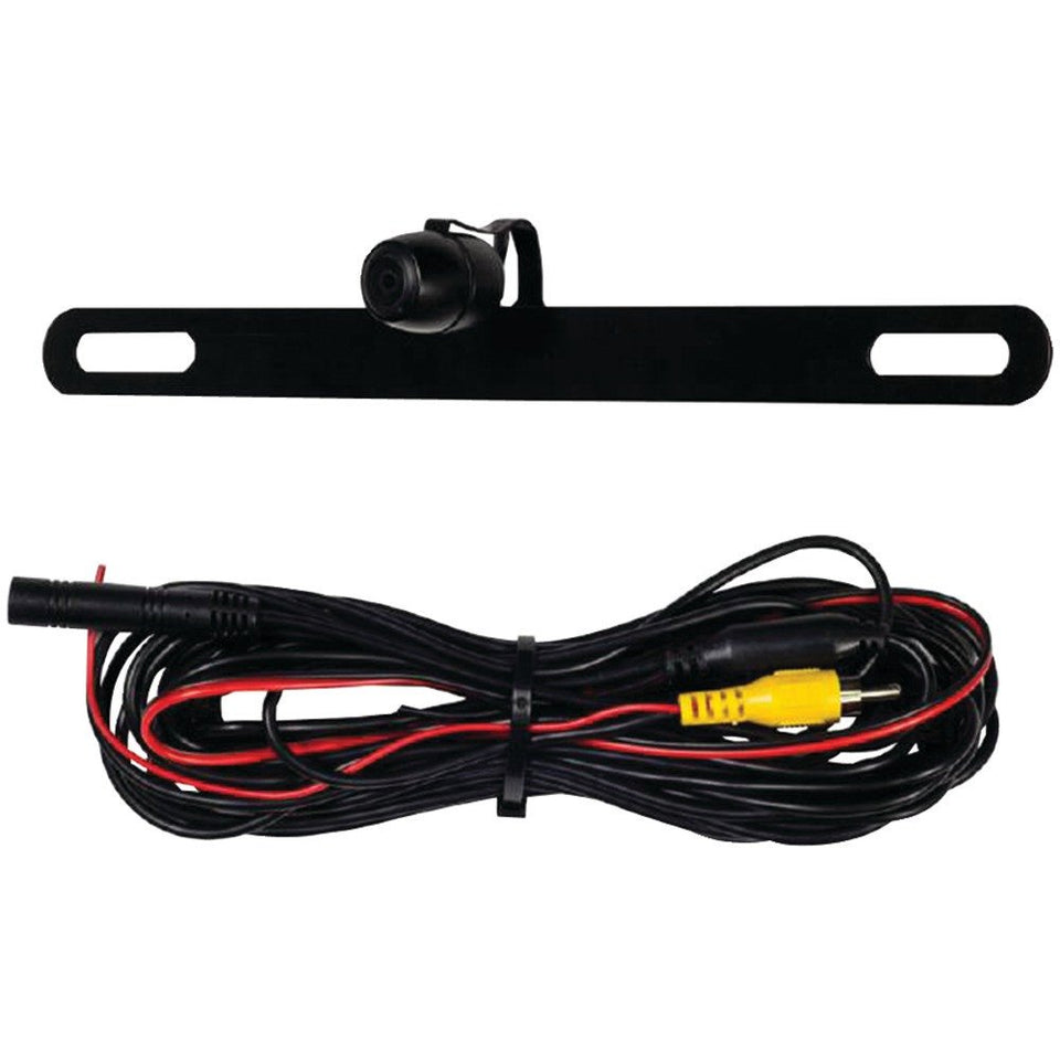 Install Bay iBeam TE-BPC mounted above license plate showing wide rear view benefit
