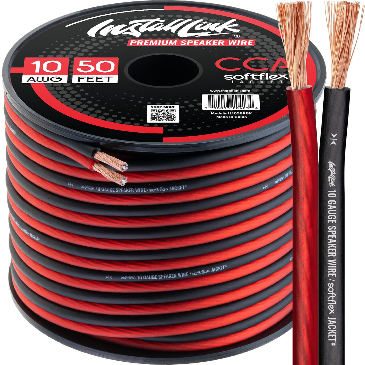 Install Link front packaging showing 10 AWG 50ft cable and product info for easy purchase benefit