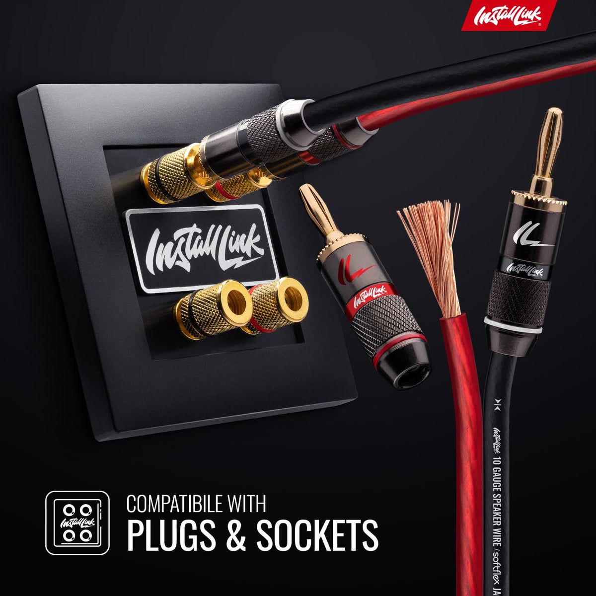 Install Link cable connected in a home theater demonstrating clear polarity and improved signal transfer