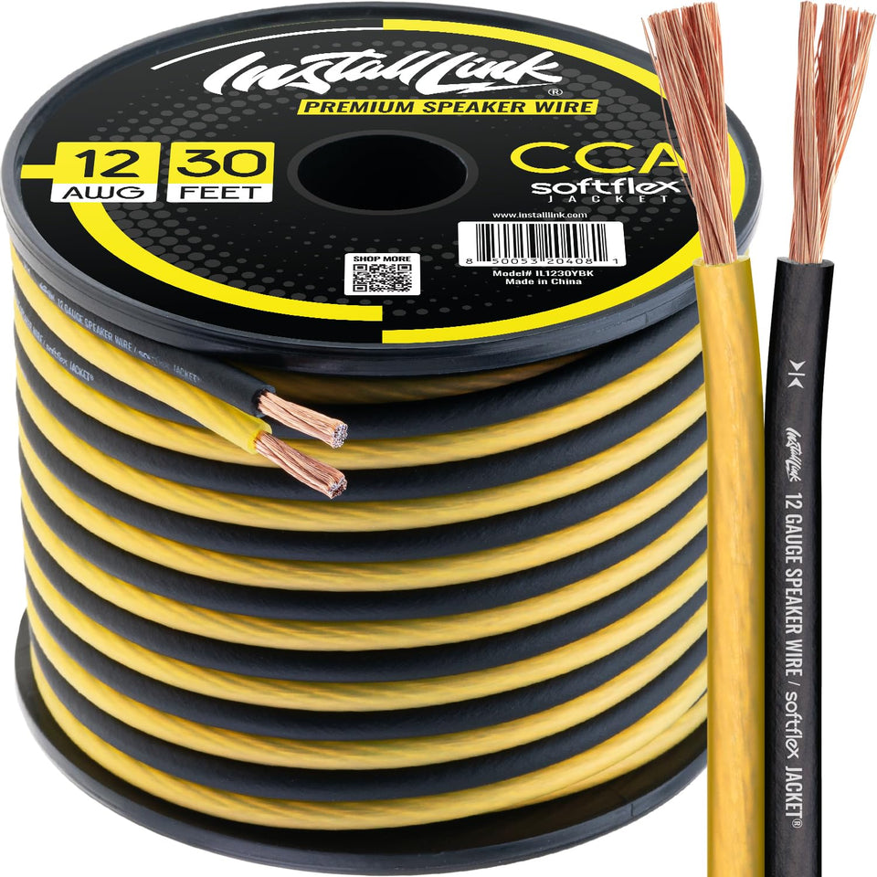 Install Link 12 AWG wire coil 30ft for reliable, flexible home theater or car audio connections.