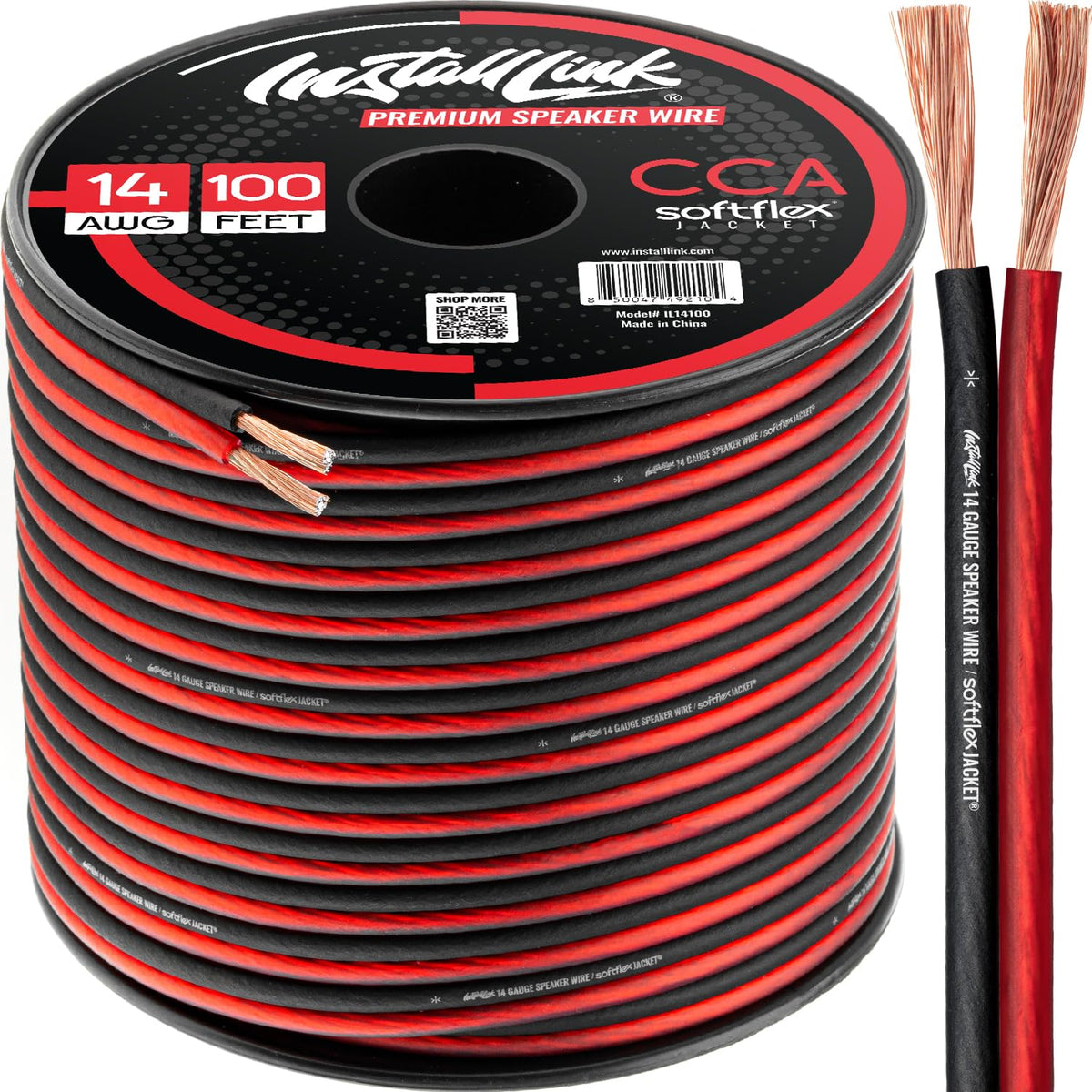 Install Link 14-gauge speaker wire 100ft coil for home theater wiring.