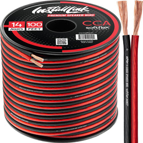 Install Link 14-gauge speaker wire 100ft coil for home theater wiring.