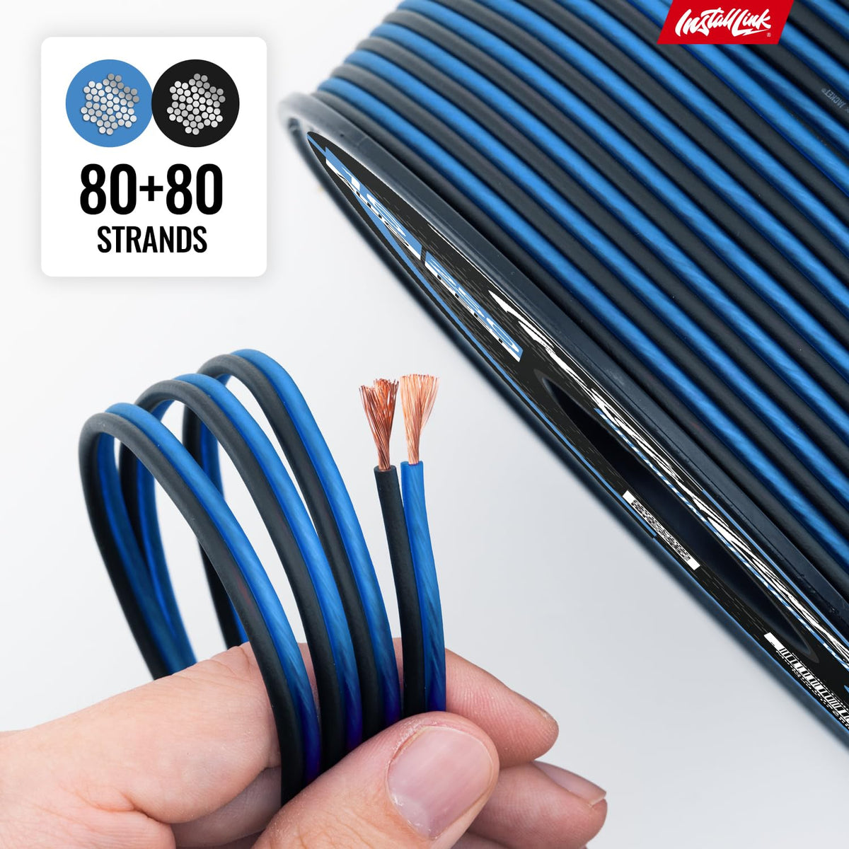 Install Link label and polarity markings close-up, reduces wiring errors during install
