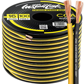 Install Link 16 AWG speaker wire with 100 ft yellow and black frosted jacket for easy home theater wiring