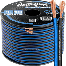 Install Link 16 AWG wire with frosted blue jacket for durable sound connections.