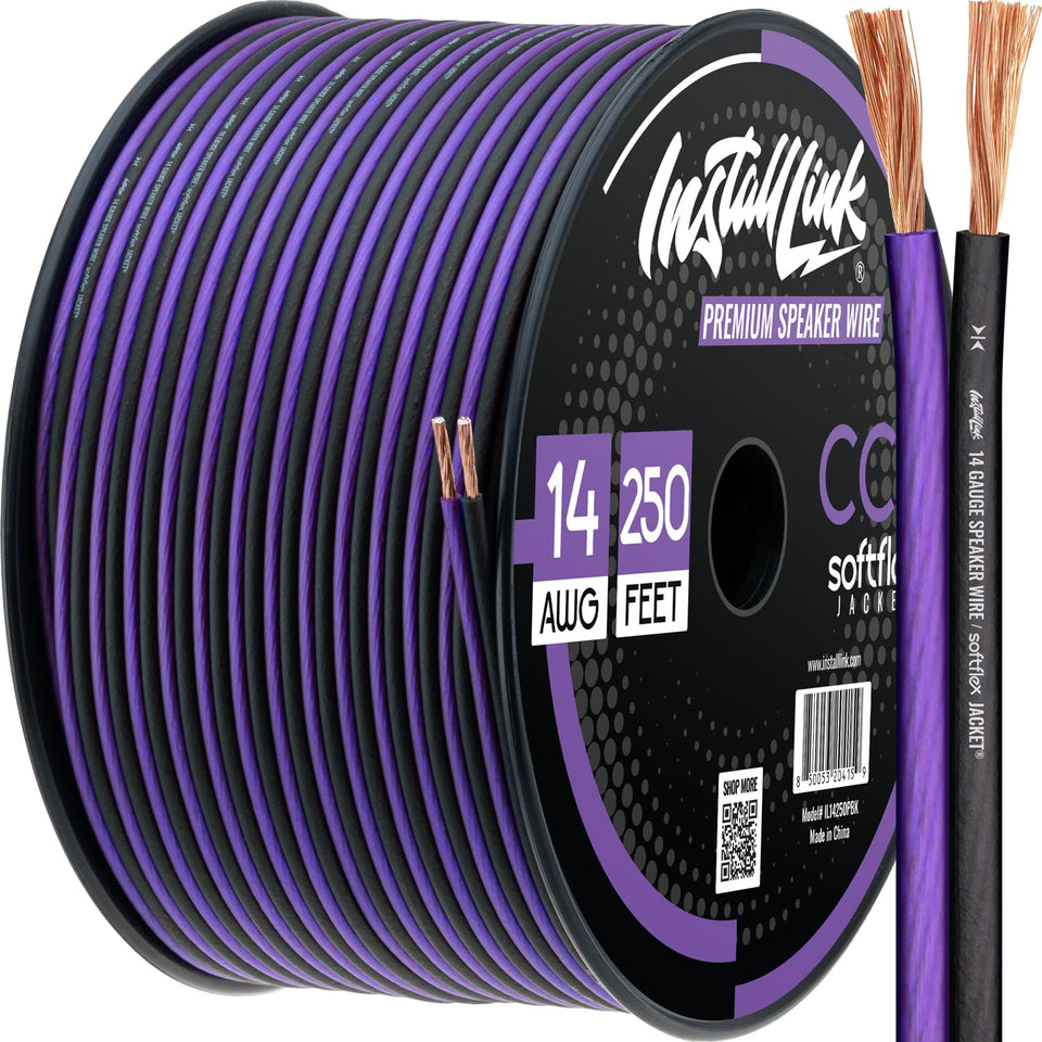 Install Link front spool showing frosted purple black jacket and length benefit
