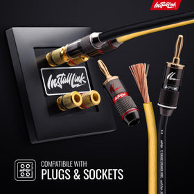 Install Link frosted yellow/black color code aids polarity identification during setup.