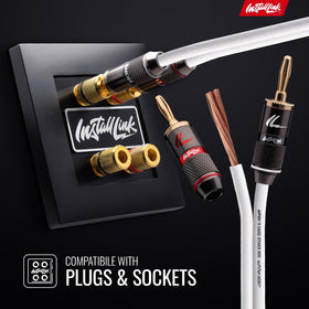 Install Link home theater wiring with clean runs and white cable.