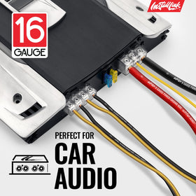 Install Link color-coded frosted yellow and black conductors for quick polarity