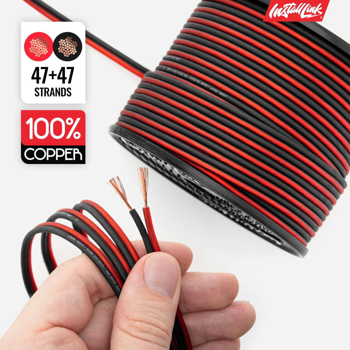 Polarity identification cues on Install Link wire for correct setup