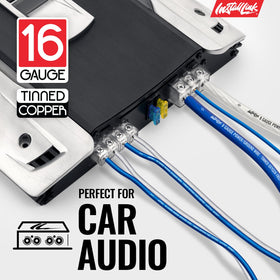 Install Link frosted blue and white polarity marking clearly identified for faster wiring