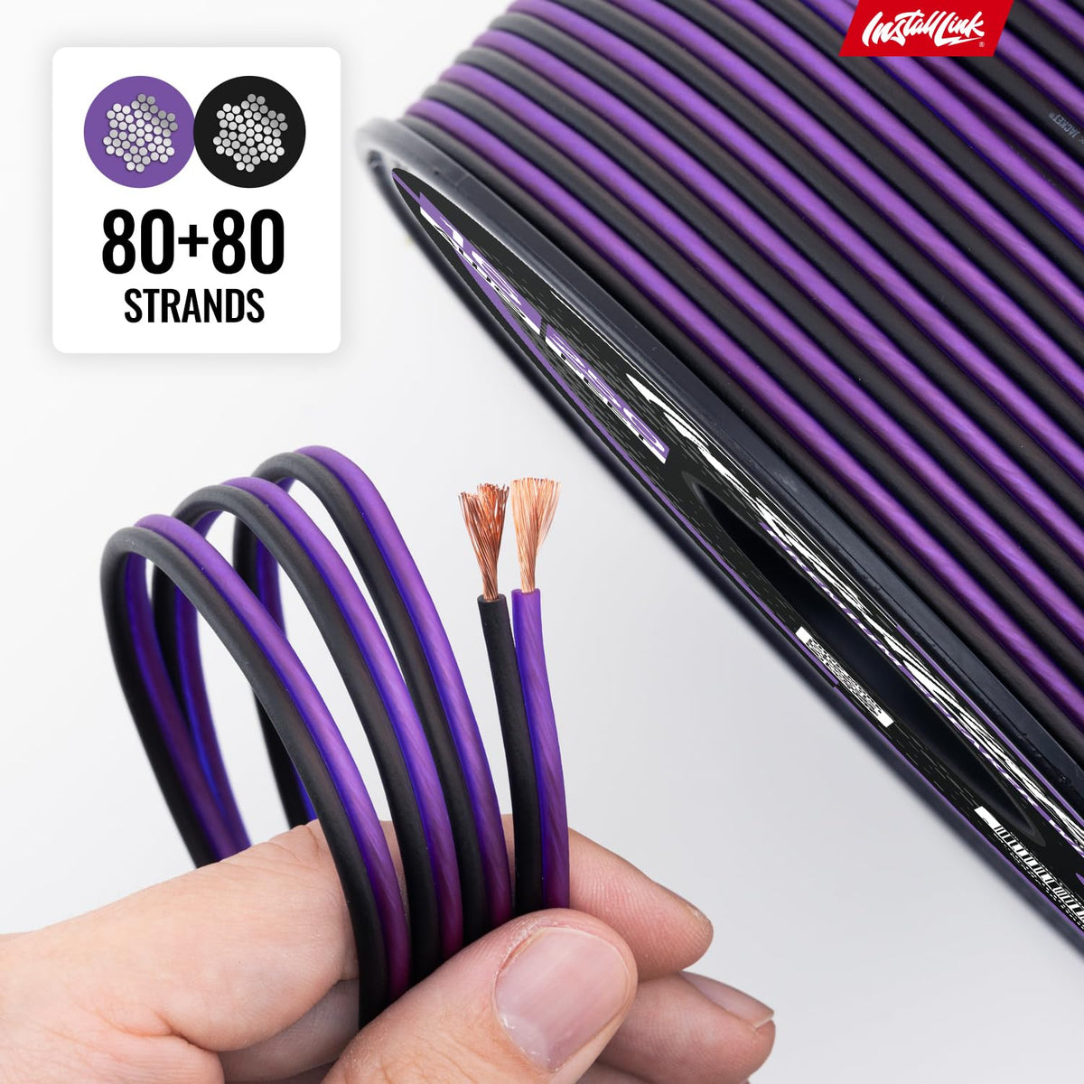 Install Link cable next to ruler showing scale and 250ft length benefit