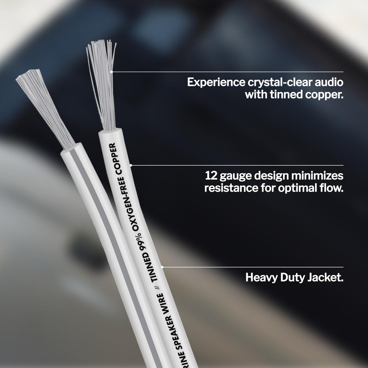 InstallGear cable unrolled beside ruler showing 100ft scale advantage