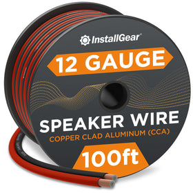 InstallGear 12 GA speaker wire in red and black for easy polarity setup