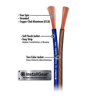 InstallGear copper-clad aluminum wire with two-color jacket for simple polarity checks