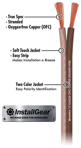 InstallGear OFC copper conductor improves conductivity for clearer sound.