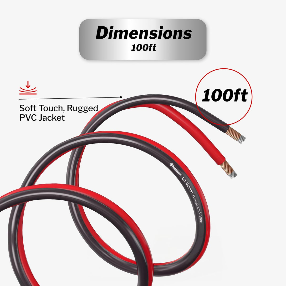 InstallGear soft-touch jacket flexible wire eases routing through tight spaces