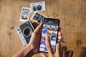 Instax mini EVO selfie mirror aids quick portrait shots.