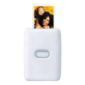 Instax Mini Link ash white front view for portable photo printing on the go