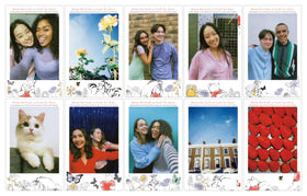 instax close-up of Pooh-themed frame highlighting decorative margin details and charm