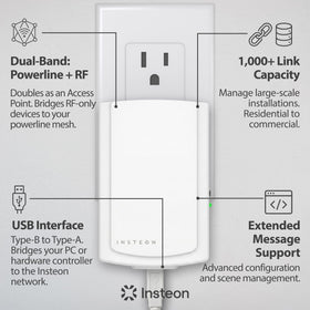 Insteon PowerLinc USB connector detail with clear port view for easy installation