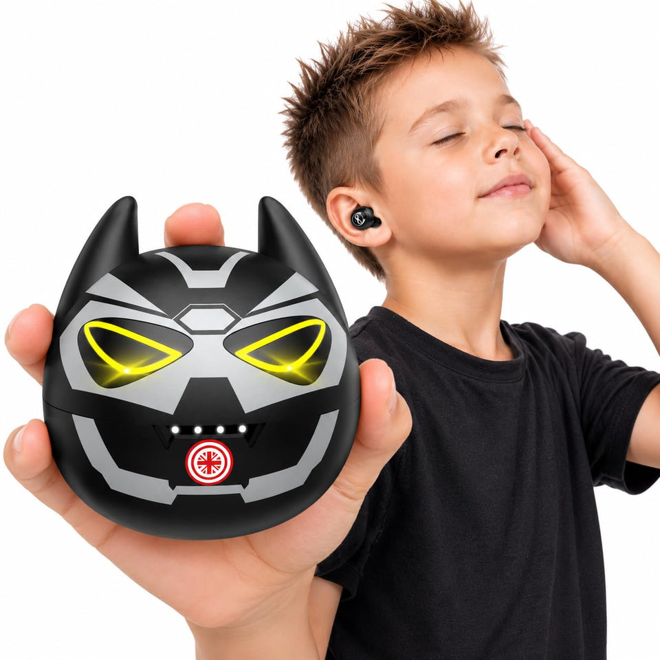 Instiwitt Robot Earphones charging case powering up for long listening sessions