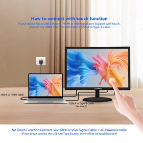 Insykktrkig 19-inch touchscreen monitor dual speakers provide built-in media audio.