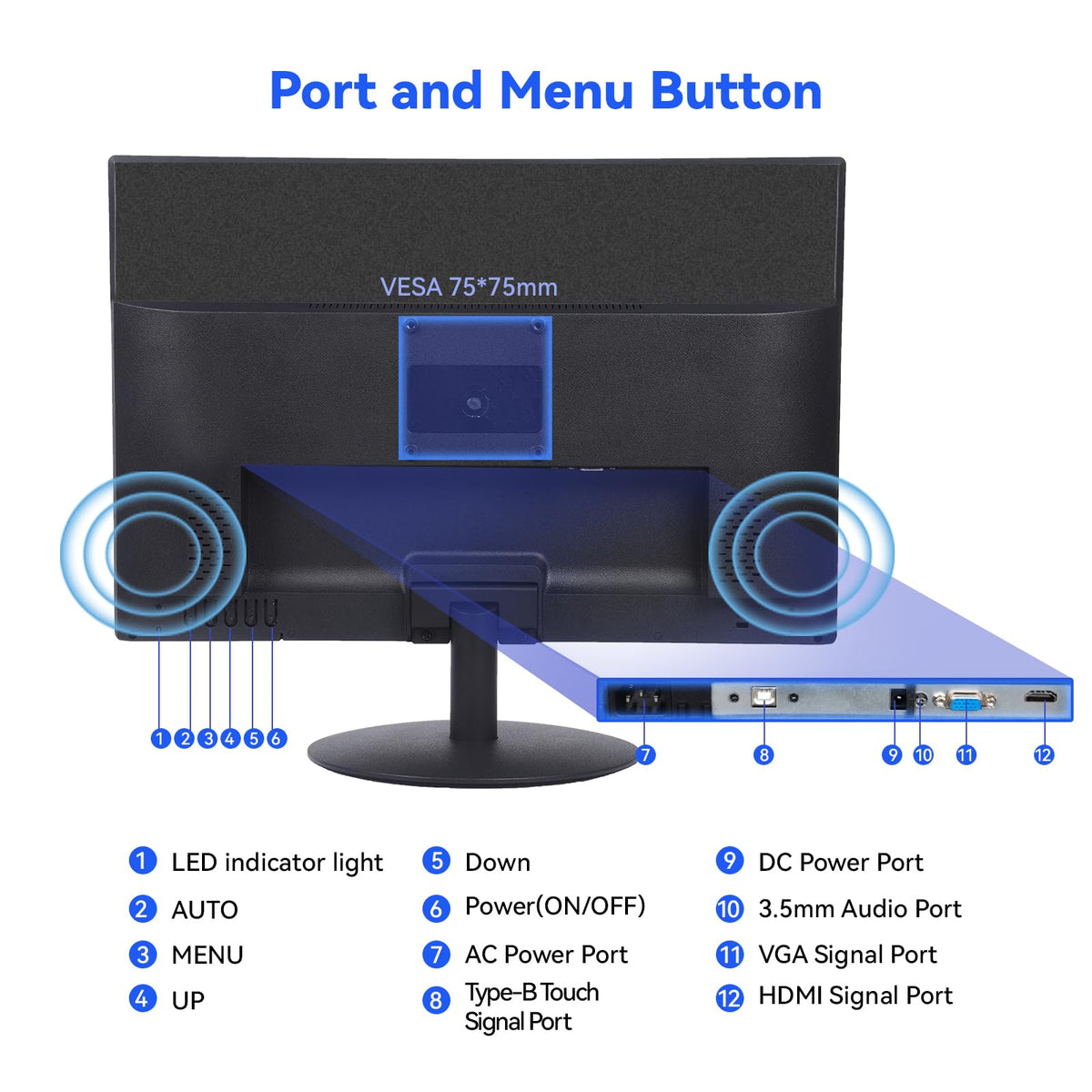 Insykktrkig 19-inch touchscreen monitor tilted stand enables comfortable viewing angles.